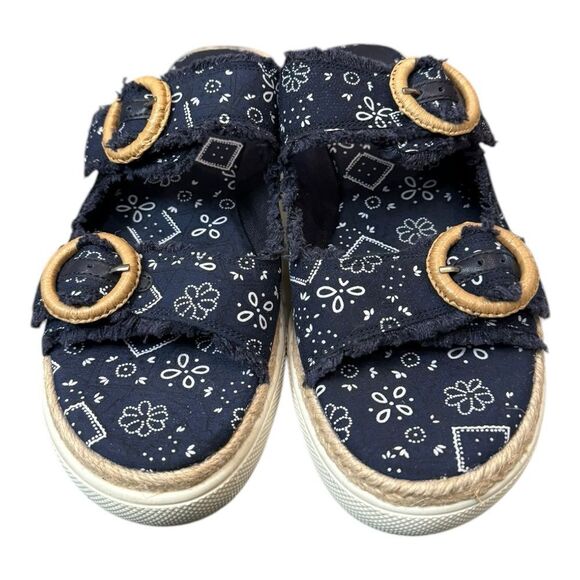 Rocket Dog Women's Favor Bandana Navy Blue Cotton Wedge Platform Sandals 8.5 - Picture 4 of 6